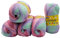 5 x 100 g Strickgarn Cicibebe Batik mehrfarbig mit Farbverlauf, 500 Gramm Strickwolle bunt, Farbverlaufsgarn (rosa flieder mint 550-55)