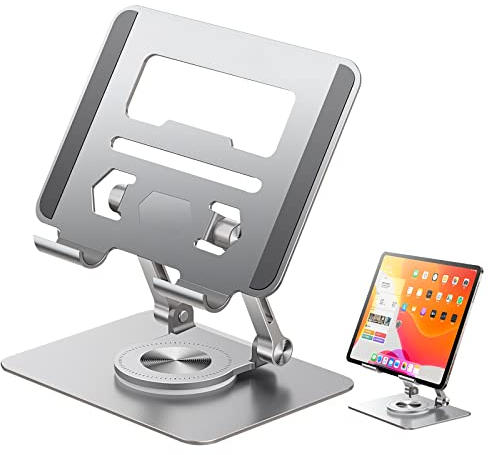 Stehaufe Drehbare Halterung aus Aluminiumlegierung für Tablet-Stände, 360° Drehbarer Laptop Ständer, Laptopständer Höhenverstellbar Faltbarer Heat-Vent-Laptop-Halter für Laptops bis zu 17 Zoll
