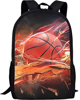 xixirimido Kinder-Schulrucksack für Jungen und Mädchen, Schulterrucksack, Tagesrucksack, Basketball, One-size, Lässiger Tagesrucksack