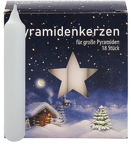 OLShop AG 3er Pack Ebersbacher Pyramidenkerzen groß, Weiß (Ø x H) 17 x 105 mm 54 Stück