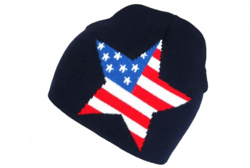 Mütze, USA-Flagge, Stern, blau, modisch – Größe: Einheitsgröße – Farbe: Blau – Unisex, blau, Einheitsgröße