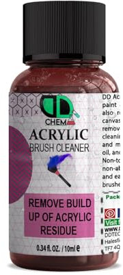 Acrylic Nail Brush Cleaner- Acrylic Brush for Nail Art, Nail Art Brushes, Cleaner POWERFUL Liquid Cleaner for Acrylic Gel Nail Brushes (10ml)