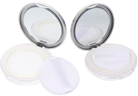 WOONEKY 2stücke Kompaktes Puderbox Spiegel Leere Lose Puderbehälter Für Reisen Für Make-up Und Diy-anwendungen Robust Und Tragbar
