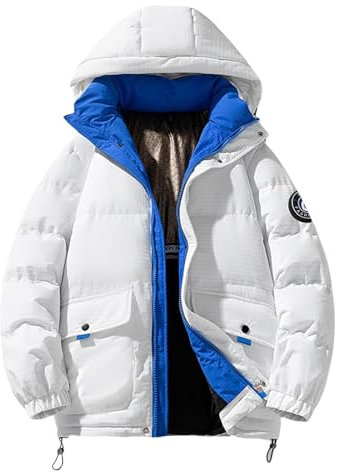 vejtmcc Herren Steppjacke, Winddichte Jacke Für Männer Mit Praktischen Taschen, Warme Winterjacke Mit Wattierter Kapuze, Perfekt Für Freizeit & Outdoor Trapstar Cottonjacken, Jacke Cotton Jacket