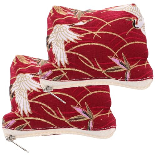 LIFKOME 2stücke Vintage Mini Geldbörse Mit Reißverschluss Design Praktische Kosmetiktasche Und Schlüsselhalter Für Münzen Und Kleine Schmuckstücke Für Damen Und Unterwegs