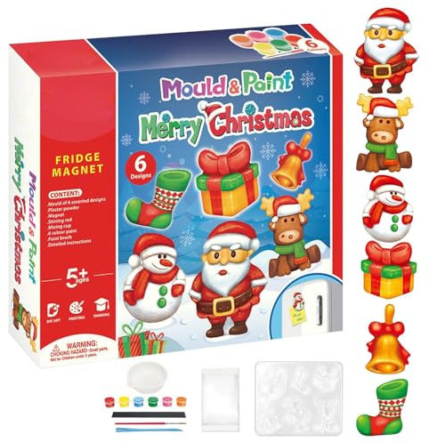 Manualidades de Yeso para Pintar Navidad,Figuras de Yeso para Pintar Navidad,Molde sin pintar para vacaciones | Juego de manualidades y artes navideñas, pinta tus propias figuras, figuras de yeso navi