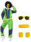 80er 90er Jahre Outfit Damen Herren, Faschingskostüme Damen Männer, 80er Trainingsanzug, Gruppenkostüme Erwachsene, Paar Kostüme Erwachsene mit Stirnband Handschlaufe Brille Paare Karneval (XL)