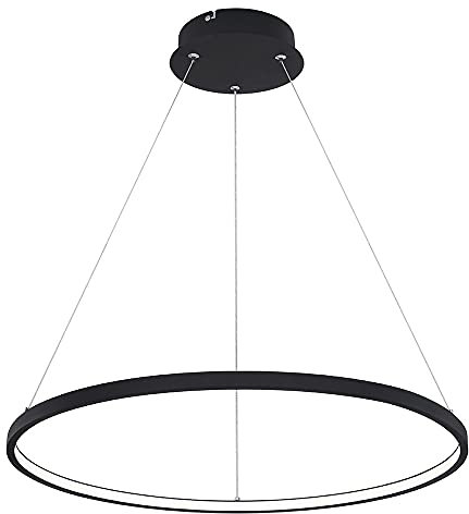 Globo LED Hängeleuchte Esstisch Pendelleuchte Ring schwarz LED Esszimmerlampe hängend, 1x 29W 1300lm 3000K, DxH 60x120 cm