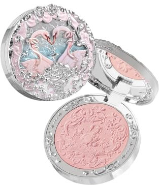 Flower Knows Swan Ballet Geprägtes Rouge, rosa mattes Finish, aufbaubares und mischbares Puder-Rouge für Wangen, natürliche Spülung für alle Hauttöne (02 Romantik, 5 g)