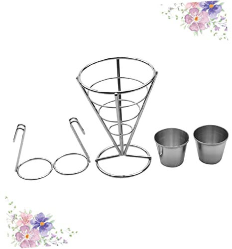 Cabilock 1satz Edelstahl Snackständer Für Pommes Frites Und Chips Elektroplattierter Konischer Servierkorb Für Restaurant Küche Und Partys Robuster Snackhalter Für Appetizer Und