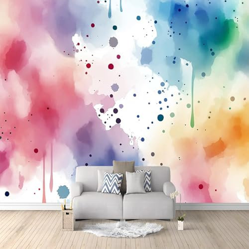 Photo Wallpaper Abstract Paint Splash Non-Woven Wall Art 300 x 210 cm Wallpaper Murals Living Room Bedroom TV Backdrop Decoration Wall Covering Color