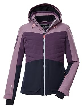 Killtec KSW 30 WMN Ski Jacket/Functional Jacket with Zip-Off Hood and Snow Guard 44 43416-000 Plum