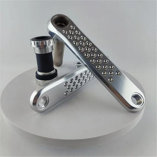 Sgxbos Fahrrad-Kurbel-Tretlager, poliertes Silber, 170 mm, kompatibel mit Mountainbike, Rennrad, Klapprad