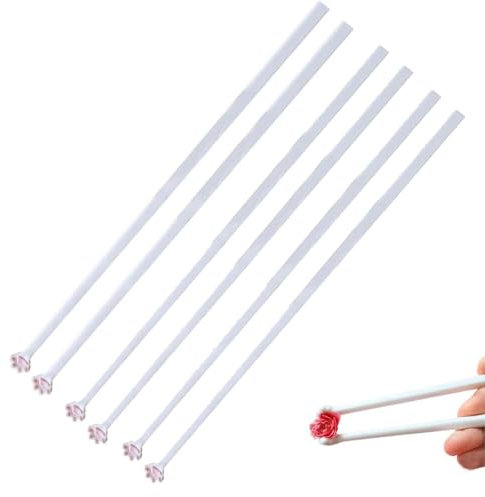 Cat Paw Chopsticks, Reusable Non-Slip Pink Chopsticks with Cute Paw Print Design, Lightweight Meowgicchopsticks Animal Chopstick for Cat Lovers, Japanese Chinese Style Chop Sticks (3 Pairs)