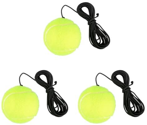Tabanzhe Tennis Trainer Ball with Cord,3PCS Tennis Training Balls and String Replacement Equipment Accessories for Beginner Kids Adult Single Player Practice Training