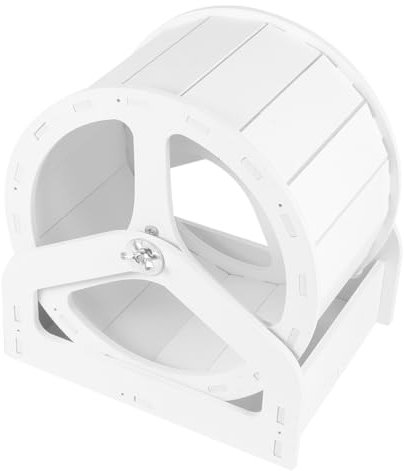 PENIKOKO Hamsterkäfig Mit 21cm Laufrolle Aus Natürlichem Material Weißer Rahmen Umweltfreundliches Kleintier Spielzeug Für Kleine Hamster Und Nager