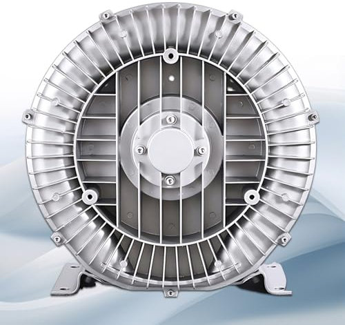 CIELOBLOEN Ensemble Soufflante Et Pompe à Air Régénératrice Haute Capacité Souffleur à Anneau Vortex pour L'aération des Stations D'épuration Et La Ventilation des Usines,370W/380V