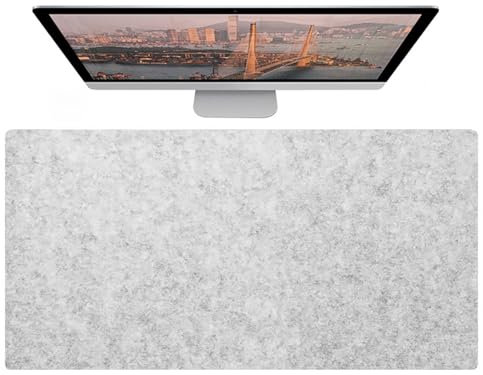 100x50cm Große Filz-Schreibtischunterlage, Rutschfeste Tastaturunterlage, Schreibtischzubehör für Zuhause und Büro(Light Gray,120x50cm)