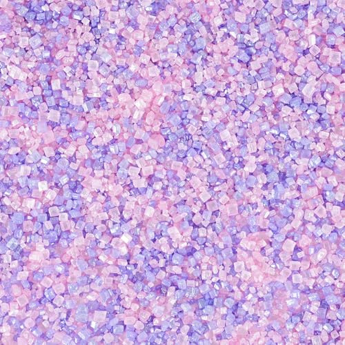 Sucre Coloré Rose Violet 130g Cristallisé - Décoration pour Gâteaux, Cupcakes, Biscuits et Crème Glacée - Garniture Sucrée pour Mariages, Anniversaires et Quotidien