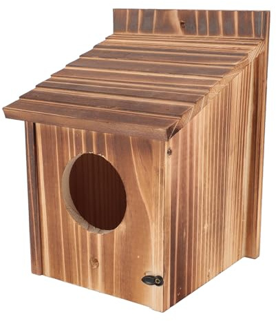 Jelquix Wooden Bird House, Bird Nesting Box, Outdoor Home with 6cm Hole, Front Door Premium Paulownia Wood for Garden Balcony Outdoor Use