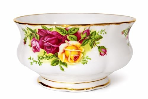 Royal Albert Sugar Bowl Large - Old Country Roses - Diameter 11.5 cm - Porcelain with Gold Rim - Large