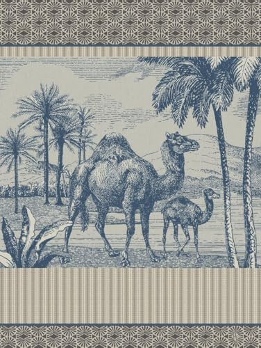 LE JACQUARD FRANÇAIS Geschirrtuch Dune Dromadaire Blau 60x80 cm Baumwolle