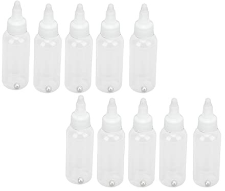 Semme Bouteilles Distributrices de Pigments en Plastique de 60ml, 10 Pièces, avec Rouleau, Idéales pour le Stockage de l'huile Capillaire et des Solvants