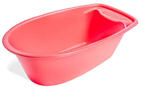 Heless 710 - Bañera grande para muñecas, aprox. 51 x 27,5 x 16 cm, rosa, gran diversión para el baño de las muñecas