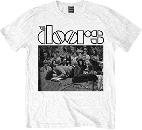 The Doors Unisex Adult Jim On Floor Cotton T-Shirt (M) (White)