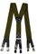Olata Heavy Duty Hosenträger Y Form mit längenverstellbaren Trägern und 6 Metallclips – 4 cm. Olivgrün