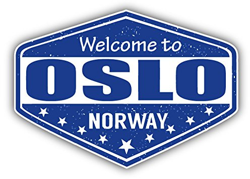 Oslo City Norway Grunge Travel Stamp Hochwertigen Auto-Autoaufkleber 12 x 10 cm