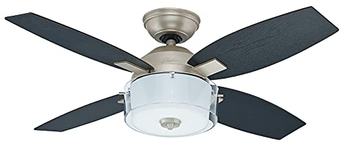 Hunter Fan 50619 Hunter Central Park Étain restauré 107 cm Ventilateur de plafond avec éclairage, Acier, 48 W, 107 cm