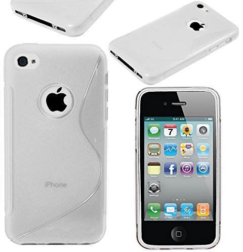 ebestStar - Cover Compatibile con iPhone 4, 4S Custodia Protezione S-Line Design Silicone Gel TPU Morbida e Sottile, Trasparente [Apparecchio: 115.2 x 58.6 x 9.3mm, 3.5'']