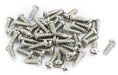 sourcing map 50 pièces M2,5 x 8mm acier Inox tête ronde cruciforme Vis Vis autotaraudeuses