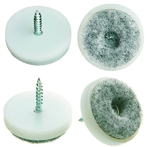 20 pezzi di mobili feltrini con vite – Ø 40 mm – in plastica/feltrini/feltrini