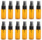 12PCS Amber Empty Refill Glass Spray Vial Bottle Jar Pots with Black Nozzle and Clear Cap Makeup Water Perfume Cosmetic Sample Packing Storage Container Fine Mist Sprayers Atomizers(15ml/0.5oz)