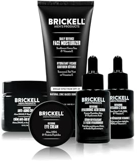 Brickell Men's Products vollständige defense anti-aging-routine, nachtgesichtscreme, vitamin c tag und nacht serum, moisturizer w/spf und augencreme, natur- und bio, ohne duft