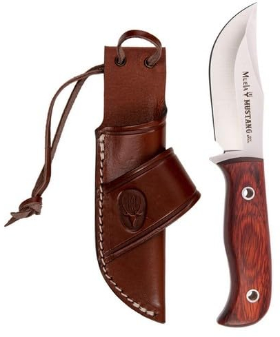 Muela Jagdmesser „Mustang“ mit Skinner Klingenlänge 85 mm Pakkaholz Lederscheide Art. 62016