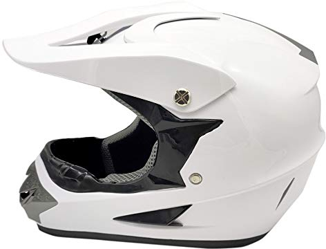 Woljay Cross Motoradhelme Motocross Helm ATV BMX Erwachsene (L, Glas weiß)