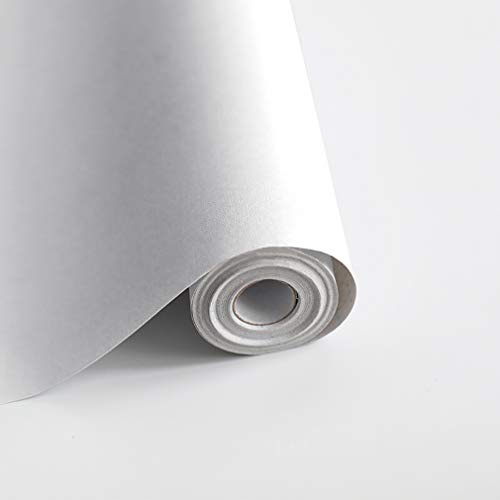 Safiyya 118x17.7 Peel and Stick Wallpaper White Contact Paper Waterpoof Self Adhesive Decorative Contact Paper Vinyl Roll for Wall Kitchen Wallpaper for Bedroom