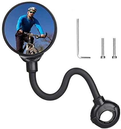 Fahrradspiegel, 360 ° verstellbarer Lenker und drehbarer Fahrradspiegel, konvexer Spiegel aus Acryl, Sicherheitsspiegel, für Mountainbike, E-Bike, Moped