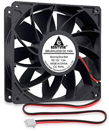 GDSTIME 140 x 140 x 38 12v fan 140mm 38mm Server Cabinet Fan 2 Pin Dual Ball Bearing 3000 RPM 223 CFM Big Airflow Cooler For Cabinet Server PSU Workstation