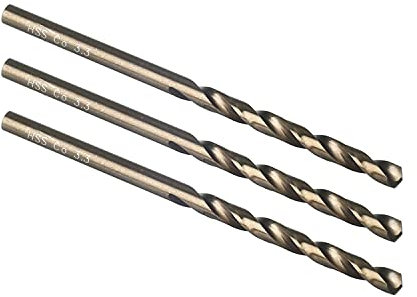 Utoolmart Lot de 5 forets hélicoïdaux HSS M35 pour acier et alliage d'aluminium 3,3 mm