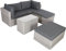 Raburg Polyrattan-Lounge Adan für 2-4 Personen mit Sofa, Hocker, Tisch & Kissen, Sitzgruppe für Garten, Terrasse und Balkon, Gartenmöbel Set wetterfest - Steingrau/Dunkelgrau