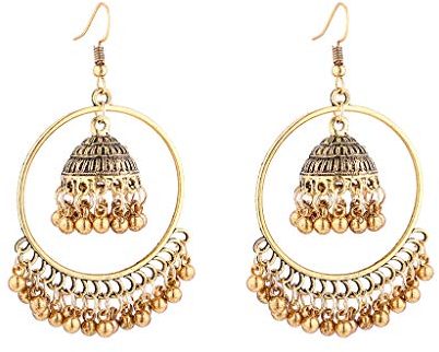 YO-HAPPY Ethnische Indische Jhumka Jhumki Schmuck Glocken Quaste Baumelnde Ohrringe Frauen