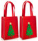 Logbuch-Verlag 2 rote Weihnachten Geschenktaschen Filztaschen mit Baum 18 x 10 x 25 cm für Geschenke mit Tragegriff