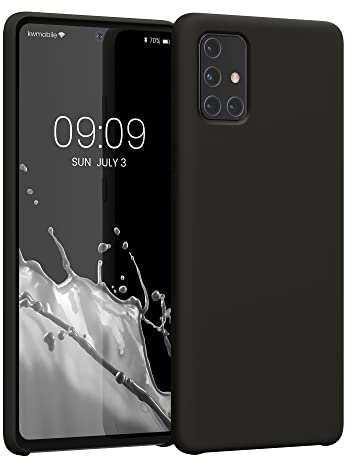kwmobile Hülle kompatibel mit Samsung Galaxy A71 Hülle - Silikon Handy Case - Handyhülle weiche Oberfläche - kabelloses Laden - Schwarz matt