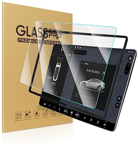 ZUSLAB Film Protecteur Compatible Tesla Model 3/Y (2017–2023), Verre Trempé HD pour Écran Tactile de Navigation, Protection pour Écran Central 15, 【Kit d'Installation Facile】 1 Pack