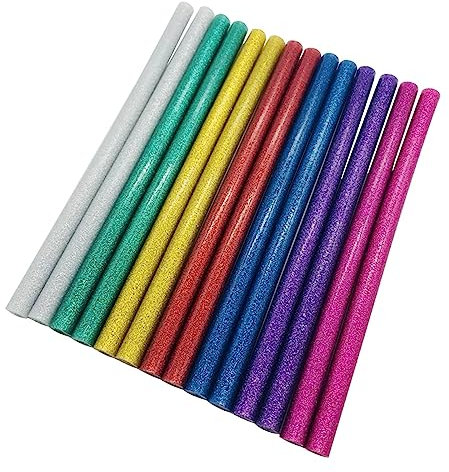 DHAEY Colored Hot Melt Glue Sticks, 14PCS 11mm X200mm Hot Melt Glue Sticks for DIY Craft Phone Case Alloy Toy Art Model Album Repair Adhesive Stick