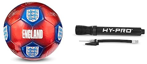 England FA Size 5 Metallic Signature football + Hy-Pro Fast Dual Action Portable Pump